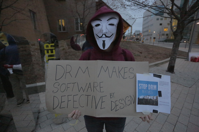 Image for An activist protest DRM in Web standards